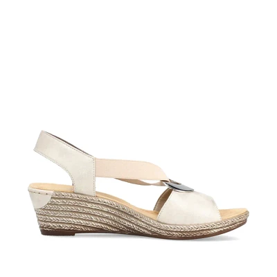 RIEKER 624H6-60 Wedge Sandal (Coin)