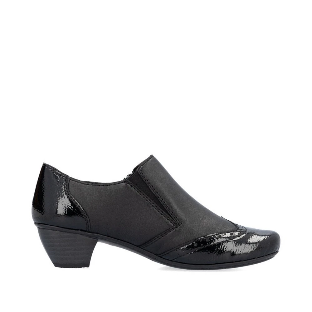 RIEKER 41757-00 Mid-Heel Zip Slip-On