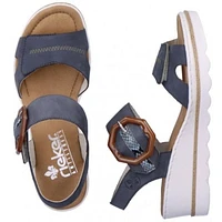 RIEKER 67476-14 Wedge Sandal (Big Buckle)
