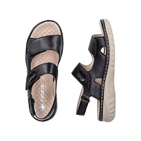 RIEKER 60462- Velcro Bk-Strap Sandal