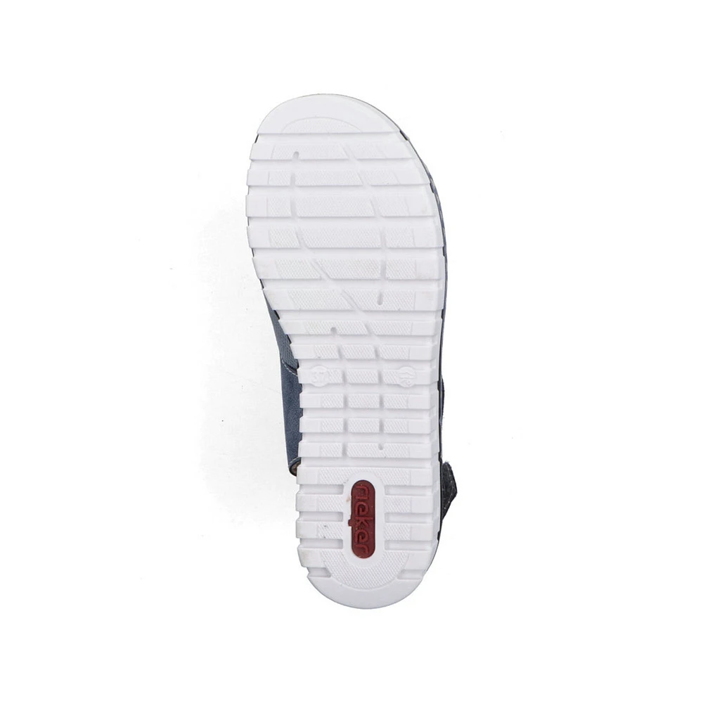 RIEKER V1389-12 Wedge Sandal Bk-Strap Velcro