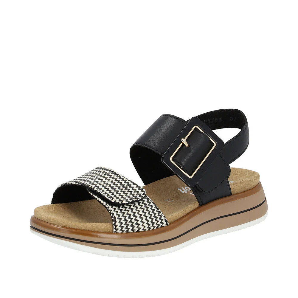REMONTE D1J53-02 Chunk Sandal (BkStrap)