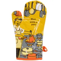 Blue Q Man with A Pan Oven Mitt