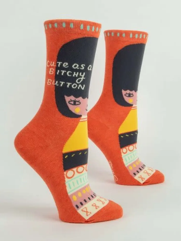 Blue Q Bitchy Button Crew Socks