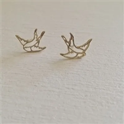 Pika & Bear "Swoop" Swallow Earrings in Gold