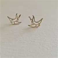 Pika & Bear "Swoop" Swallow Earrings in Gold