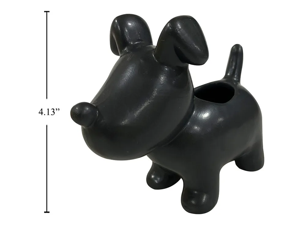 CTG Brands Inc. Dog Planter, Matte Black, 4.8 *2.1* 4.1in, dolomite