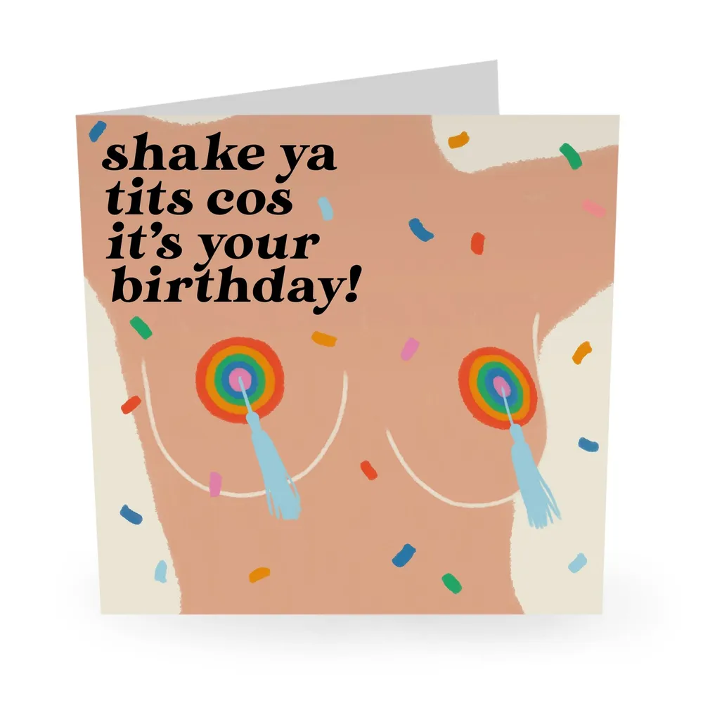 Central 23 Shake Ya Tits Funny Birthday Card~Blank Inside