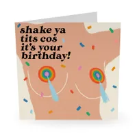 Central 23 Shake Ya Tits Funny Birthday Card~Blank Inside
