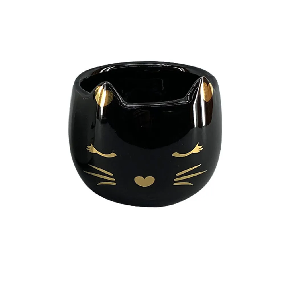 Cat Planter, BLACK , 3.3*3.3*2.8in, dolomite