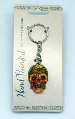 Orange Day of the Dead Keychain