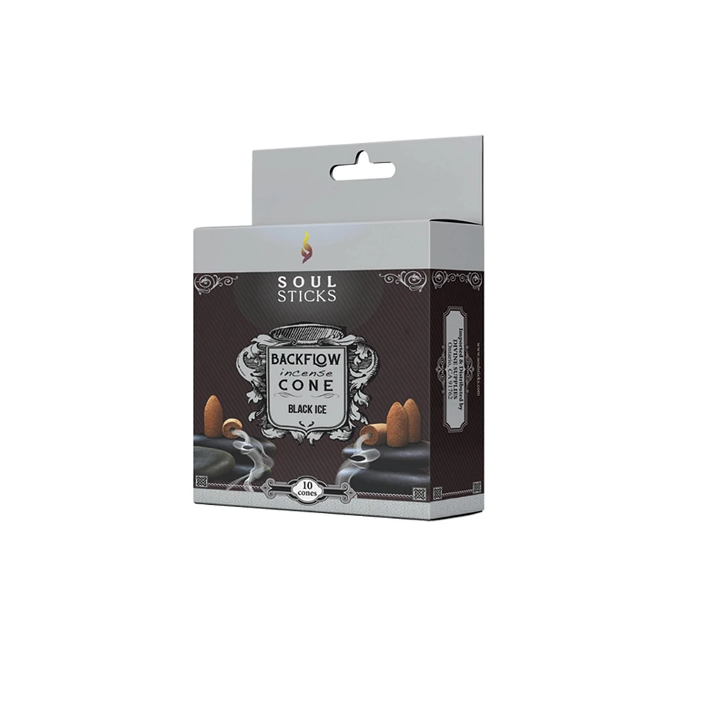 Black Ice Soul Sticks Backflow Incense Cones