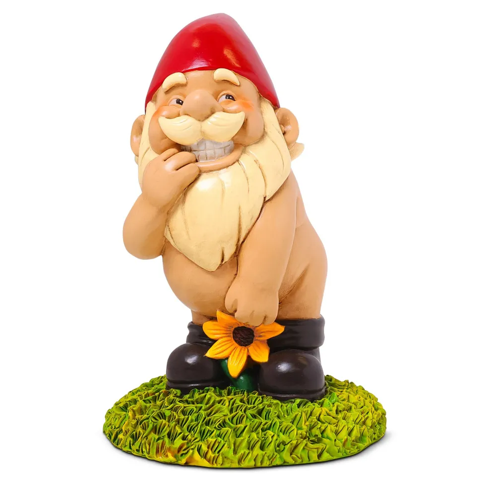 The Flower Power Naughty Funny Garden Gnome