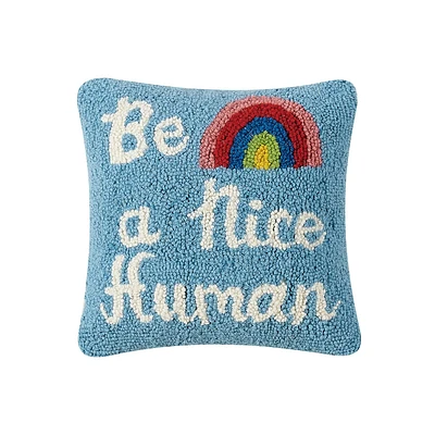 Be A Nice Human Hook 12"x12" Pillow