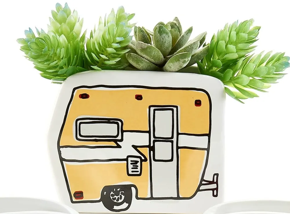 Ceremic Mini Camper Planters