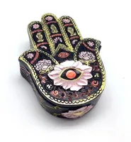 Hamsa Hand Box Blakc/Gold