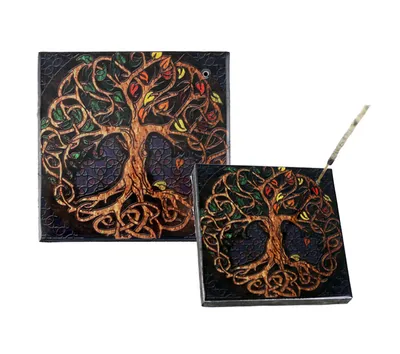 Tree of Life Wooden Incense Holder