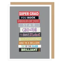 Stack of Books Grad Card