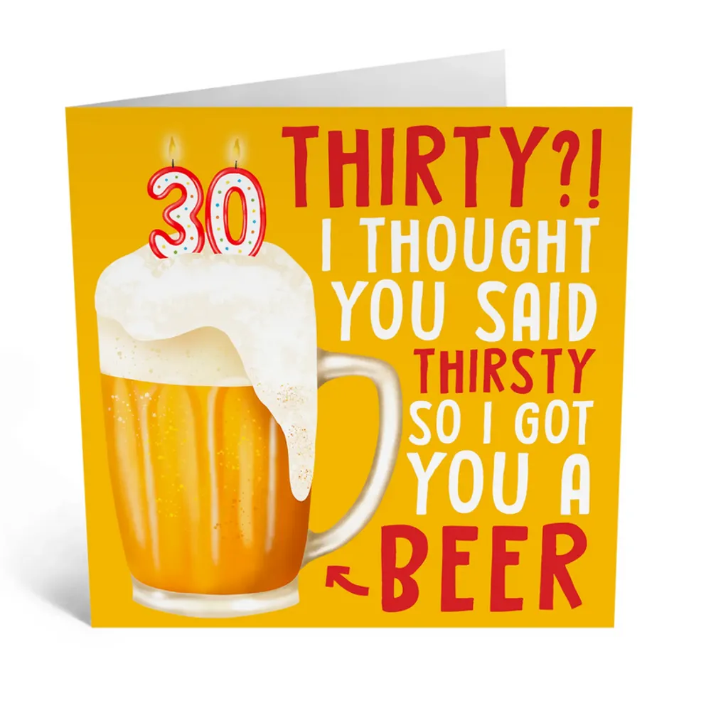 Thirty Thirsty Beer card