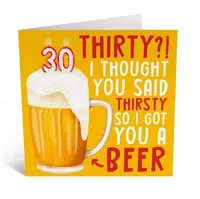 Thirty Thirsty Beer card