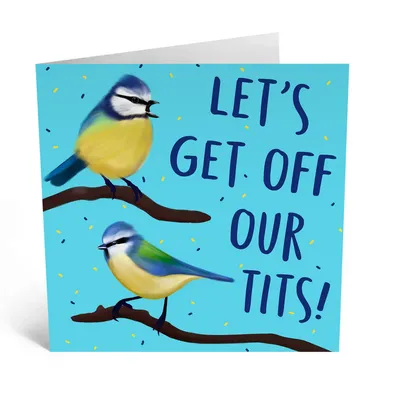 Let's Get off Our Tit's card