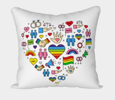 Ziya Blue Pillow Pride Heart
