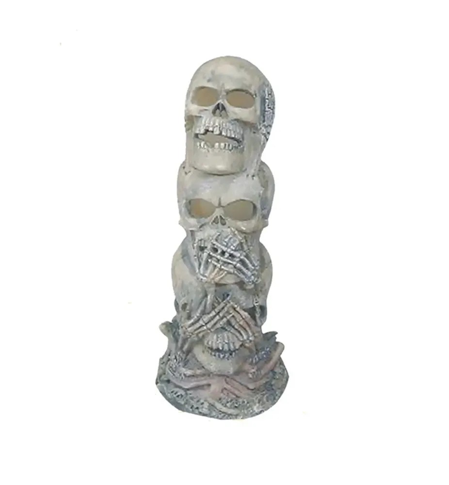 Stacked Skull Heads Incense Stick and Cone Burner