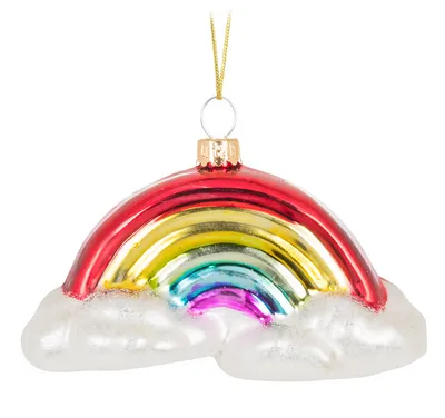 Rainbow W/Clouds Ornament