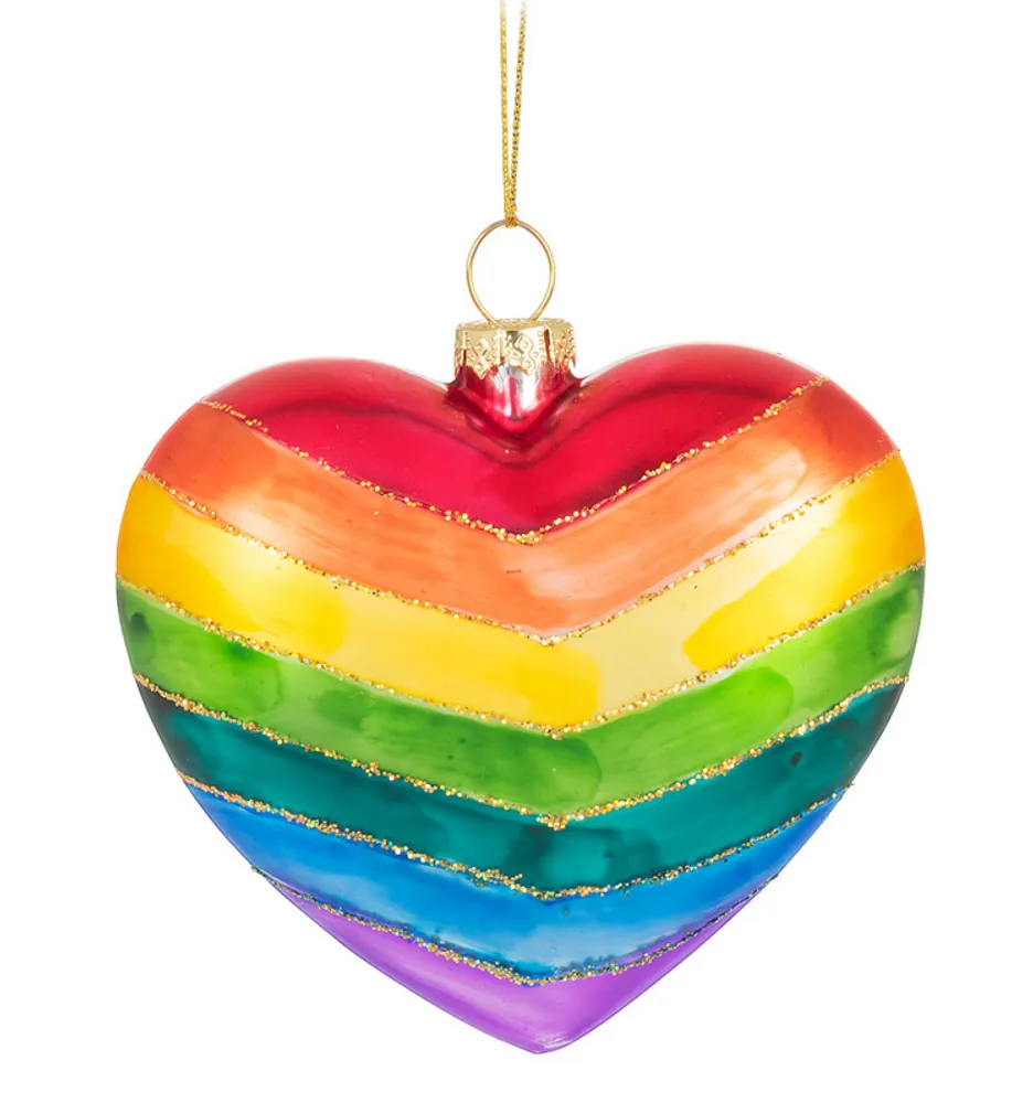 Rainbow Heart Ornament