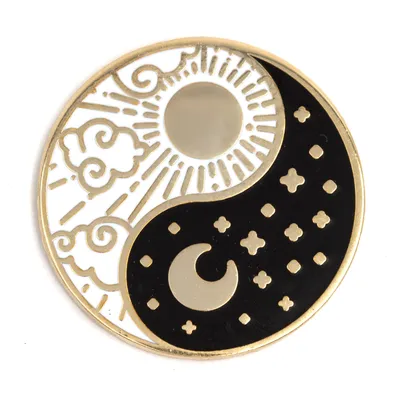 These Are Things Yin Yang Sun and Moon Enamel Pin