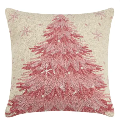 Pink Christmas Tree Hook Pillow