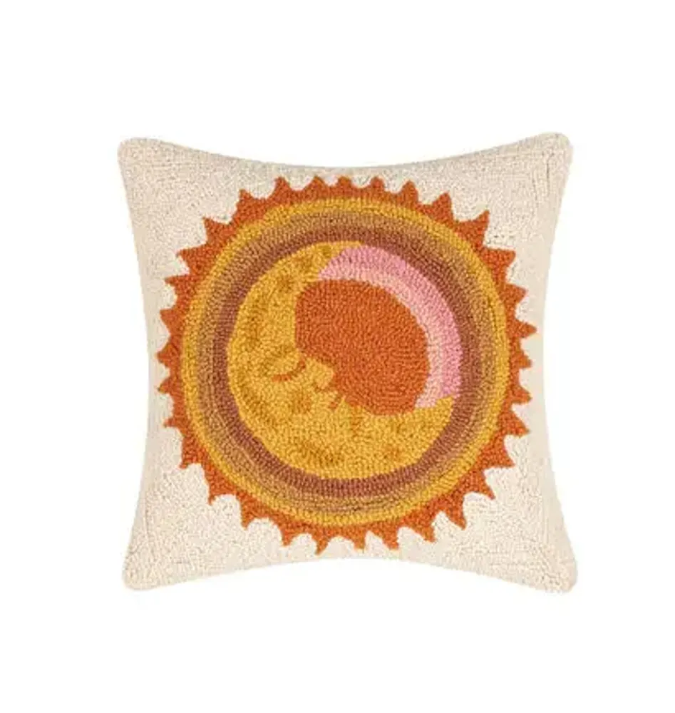 Retro Moon Flow Hook Pillow