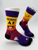 Horny AF Men's Novelty Crew Socks