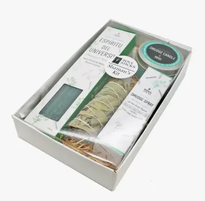Eucalyptus Patchouli Shaman Kit Smudge Gift Set in White Box