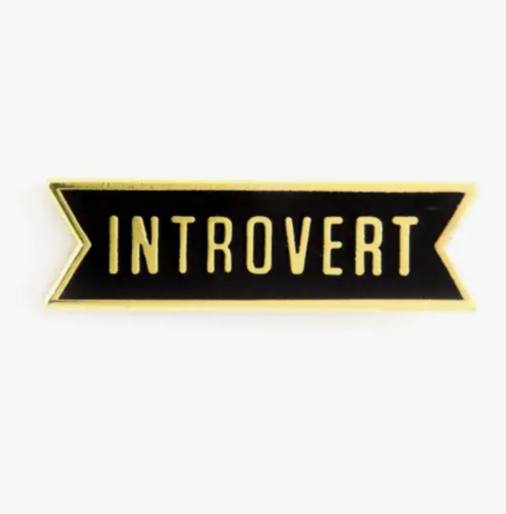 Introvert Enamel Pin  1" wide