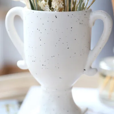 Lisa Angel Ceramic Speckled Trophy Vase