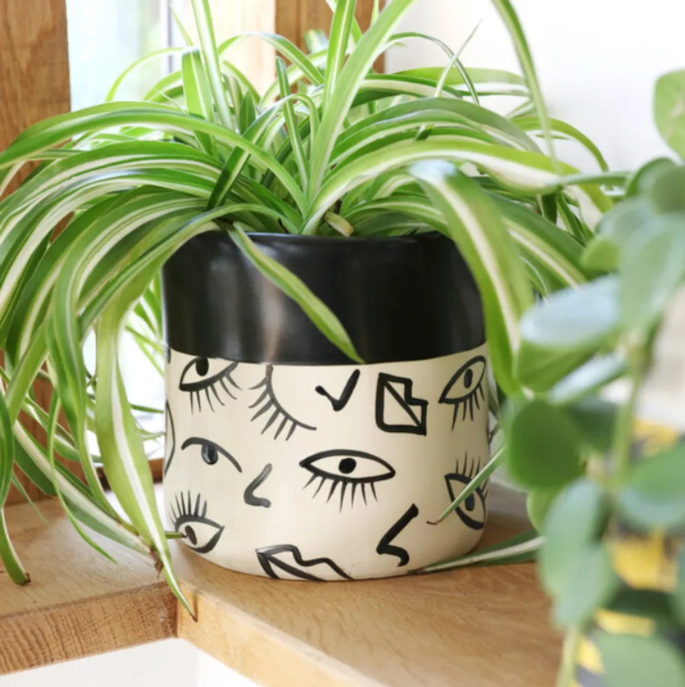 Lisa Angel Large Ceramic Eyes and Lips Planter