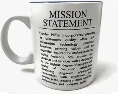 Silver Buffalo The Office Mission Statement 20oz Ceramic Mug