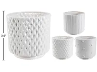 CTG Brands Inc. Round Ceramic Planter White