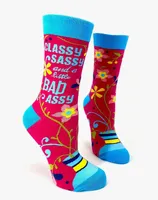 Fabdaz Classy Sassy and a Little Bad Assy Women's Crew Socks