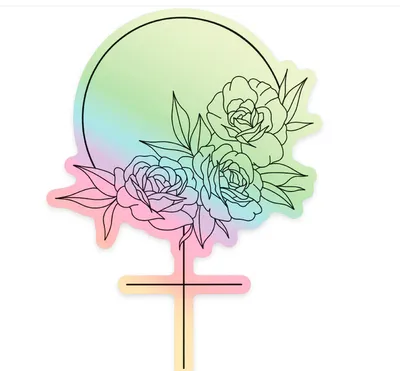 Sammy Gorin LLC Holographic Floral Sticker