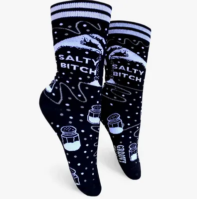 Groovey Things Salty Bitch Womens Crew Socks