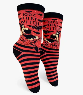 100% That Witch Womens Crew Socks