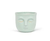 Sm Sleeping Face Planter- Mint 3.5"