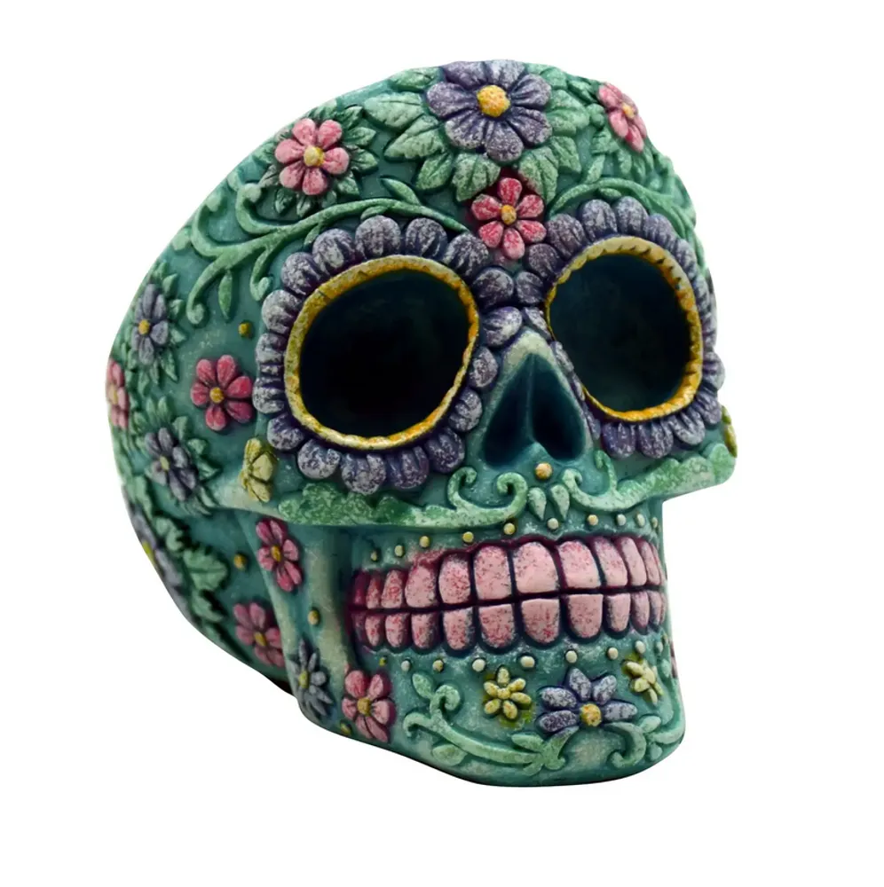 Fantasy Gifts Aqua Color Sugar Skull Ash Tray