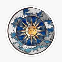 Redbubble Sun and moon Sticker