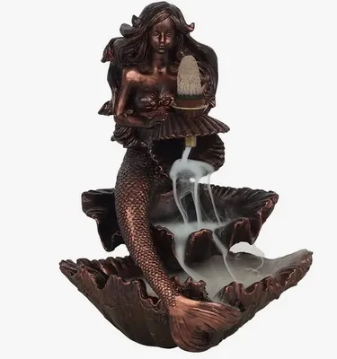 Bronze Effect Mermaid Backflow Burner