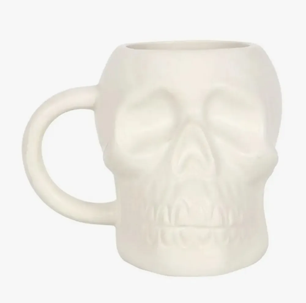 Matte White Skull Mug