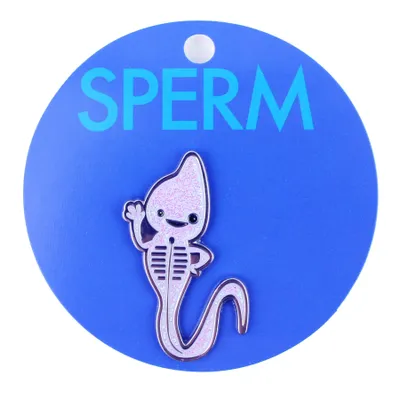 Sperm Sparkly Enamel Pin