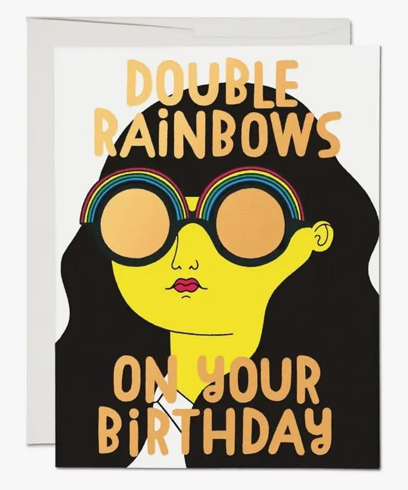 Double Rainbows Birthday Card